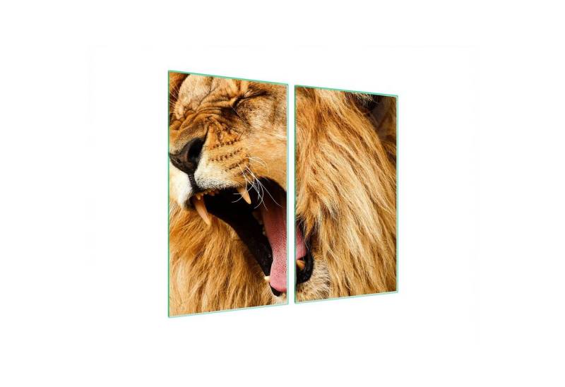 Decorwelt Herd-Abdeckplatte Herdabdeckplatte Ceranfeld Abdeckung Abdeckplatte Schneidebrett Löwe, (2x30x52, 2 tlg), für alle Herdarten excl. Gasherde von Decorwelt