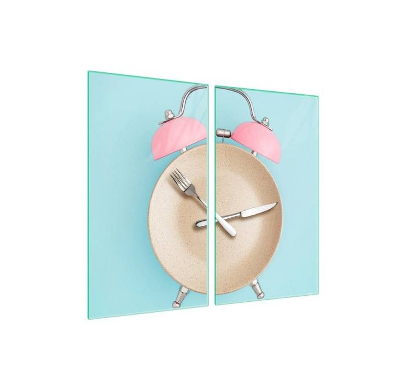 Decorwelt Herd-Abdeckplatte Herdabdeckplatte Küche Abdeckung Abdeckplatte Schneidebrett Uhr Abstra, (2x30x52, 2 tlg), für alle Herdarten excl. Gasherde von Decorwelt