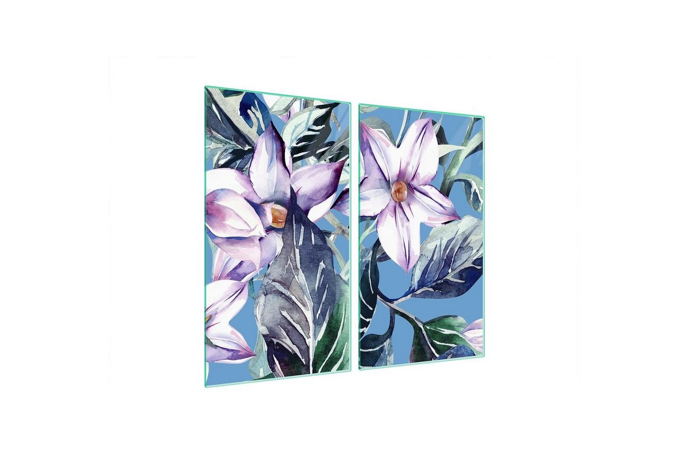 Decorwelt Herd-Abdeckplatte Herdabdeckplatte Ceranfeld Abdeckung Abdeckplatte Schneidebrett Blumen, (2x30x52, 2 tlg), für alle Herdarten excl. Gasherde von Decorwelt