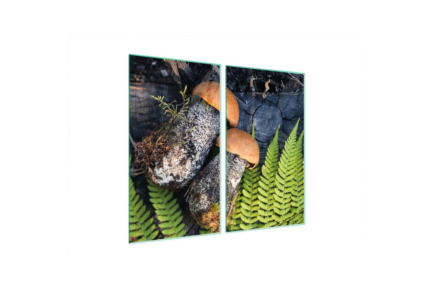 Decorwelt Herd-Abdeckplatte Herdabdeckplatte Ceranfeld Abdeckung Abdeckplatte Schneidebrett Pilze, (2x30x52, 2 tlg), für alle Herdarten excl. Gasherde von Decorwelt