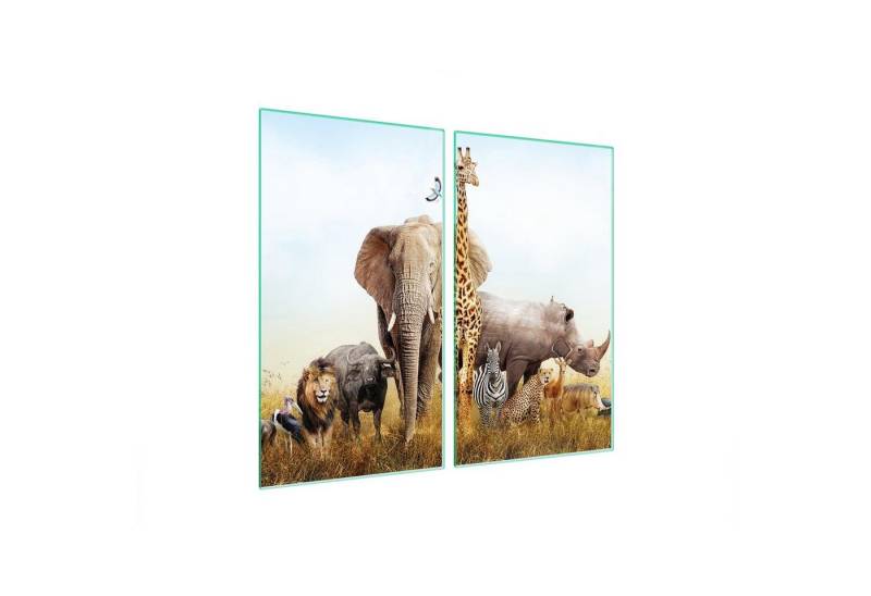 Decorwelt Herd-Abdeckplatte Herdabdeckplatte Küche Abdeckung Abdeckplatte Schneidebrett Safari, (2x30x52, 2 tlg), für alle Herdarten excl. Gasherde von Decorwelt
