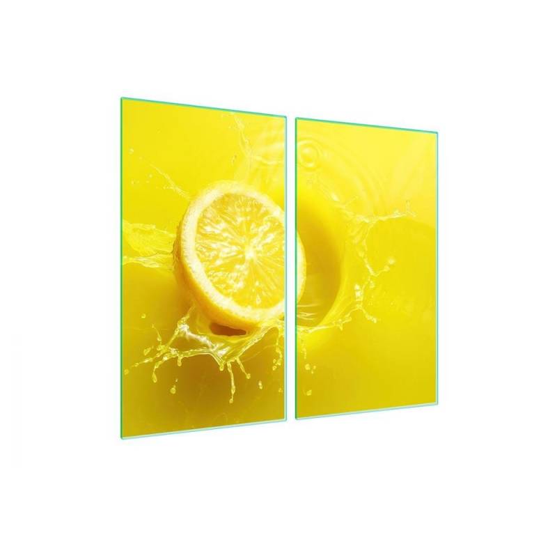 Decorwelt Herd-Abdeckplatte Herdabdeckplatte Küche Abdeckung Abdeckplatte Schneidebrett Zitrone, (2x30x52, 2 tlg), für alle Herdarten excl. Gasherde von Decorwelt