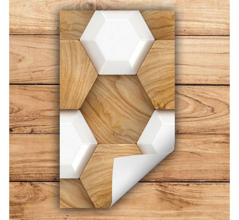 Decorwelt Herd-Abdeckplatte Herdabdeckplatte Kunststoff Aufrollbare Matte Küche Abstrakt Holz, (30x52, 1 tlg), für alle Herdarten excl. Gasherde von Decorwelt