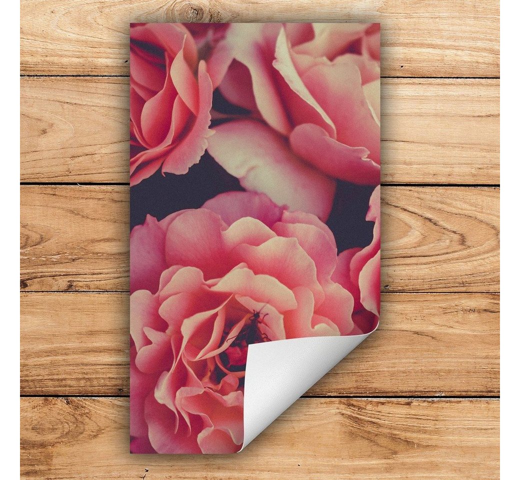 Decorwelt Herd-Abdeckplatte Herdabdeckplatte Kunststoff Aufrollbare Matte Küche Blumen Pink Herd, (30x52, 1 tlg), für alle Herdarten excl. Gasherde von Decorwelt