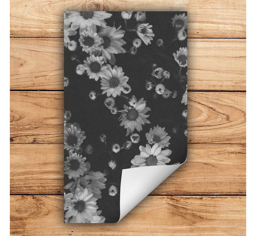 Decorwelt Herd-Abdeckplatte Herdabdeckplatte Kunststoff Aufrollbare Matte Küche Blumen Schwarz, (30x52, 1 tlg), für alle Herdarten excl. Gasherde von Decorwelt