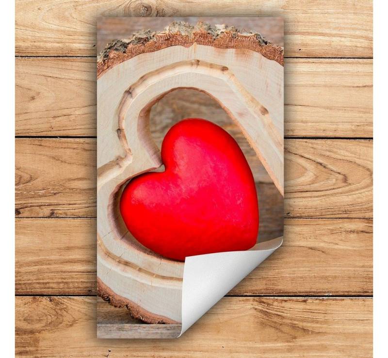 Decorwelt Herd-Abdeckplatte Herdabdeckplatte Kunststoff Aufrollbare Matte Küche Herz Holz Herd, (30x52, 1 tlg), für alle Herdarten excl. Gasherde von Decorwelt
