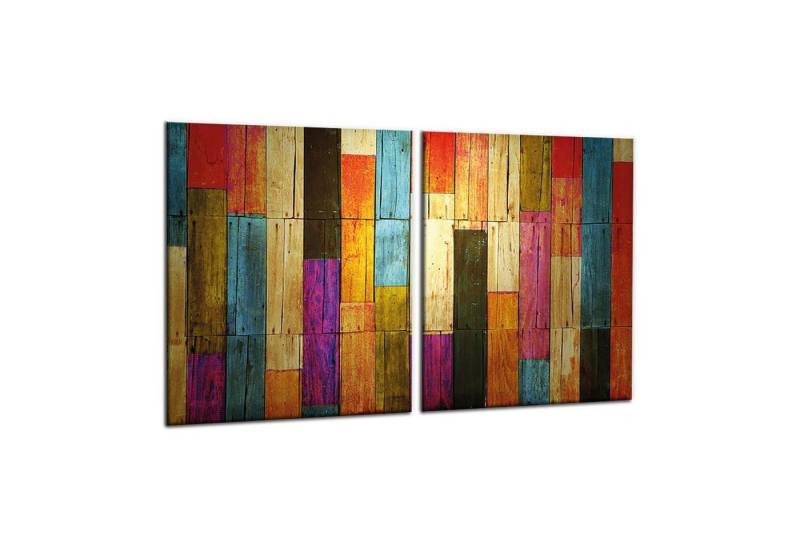 Decorwelt Herd-Abdeckplatte Holz Bunt, (2 tlg), für alle Herdarten excl. Gasherde von Decorwelt