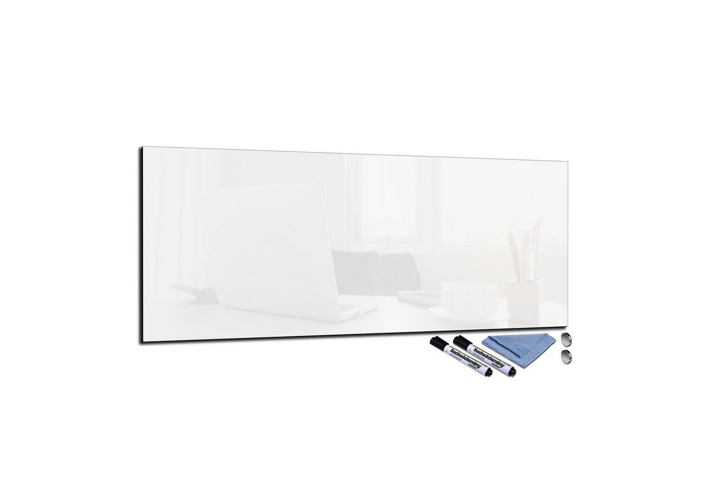 Decorwelt Magnettafel Glas-Magnettafel 30x80 Pinnwand Wand mit Zubehör Whiteboard Küche, (Weiß), Magnetwand, Whiteboard Magnetisch Weiß von Decorwelt