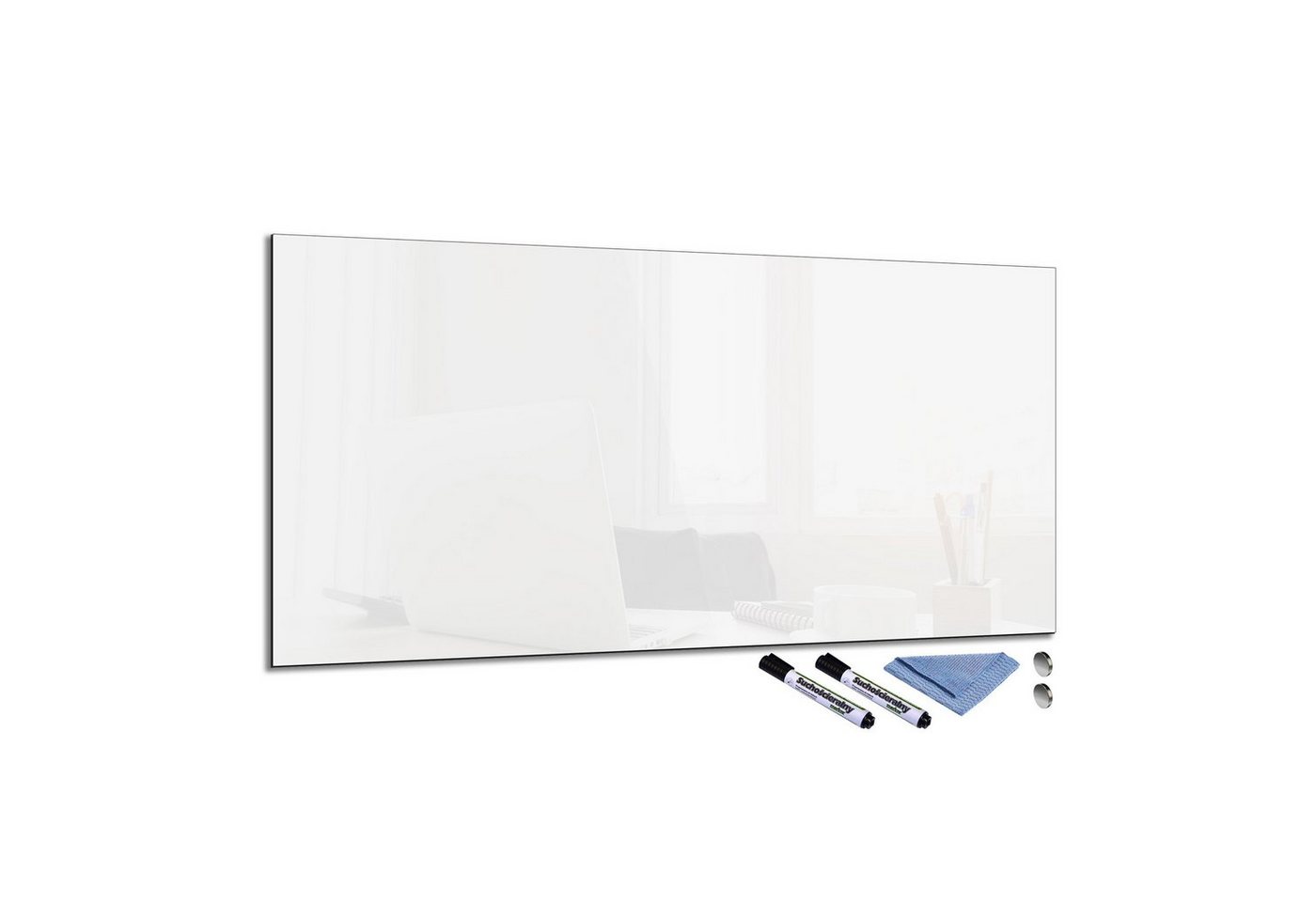 Decorwelt Magnettafel Glas-Magnettafel 50x100 Pinnwand Wand mit Zubehör Whiteboard Küche, Magnetwand, Whiteboard Magnetisch Weiß von Decorwelt