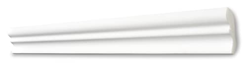 DECOSA Zierprofil D50 SILVANA - Edle Stuckleiste in Weiß - 1 Leiste à 2 m Länge = 2 m - Zierleiste aus Styropor 40 x 50 mm - Für Decke oder Wand von Decosa