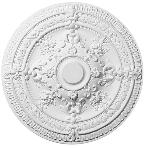 DECOSA Rosette Elena, weiß, 2 Stück à Ø 62,5 cm - Stuckrosette aus Styropor - individualisierbare Deckenrosette von Decosa