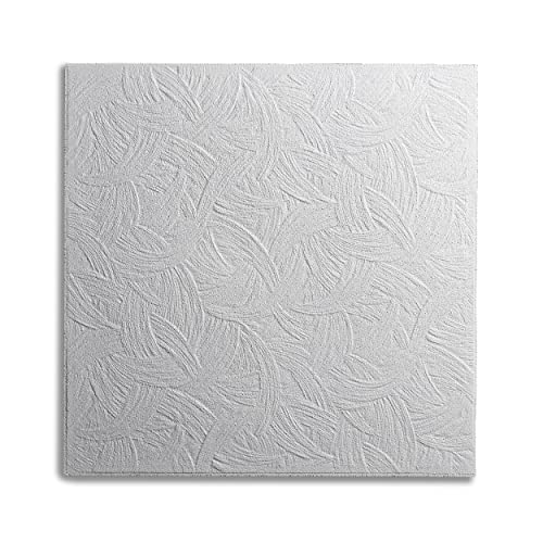 Decosa Deckenplatten AP 105 (ZAGREB) - 80 Platten = 20 m2 - Edle Deckenpaneele weiß in Putz Optik - Dekor Paneele 50 x 50 cm aus Styropor - Decken Styroporpaneele von Decosa