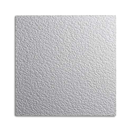 Decosa Deckenplatten AP 103 (GENT) - 80 Platten = 20 m2 - Edle Deckenpaneele weiß in Putz Optik - Dekor Paneele 50 x 50 cm aus Styropor - Decken Styroporpaneele von Decosa