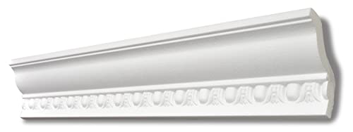 Decosa Stuckleiste G4 Giselle - Deckenleiste in Weiß - 24 Leisten à 2 m Länge = 48 m - Zierleiste aus Styropor 70 x 80 mm - Für Decke oder Wand von Decosa