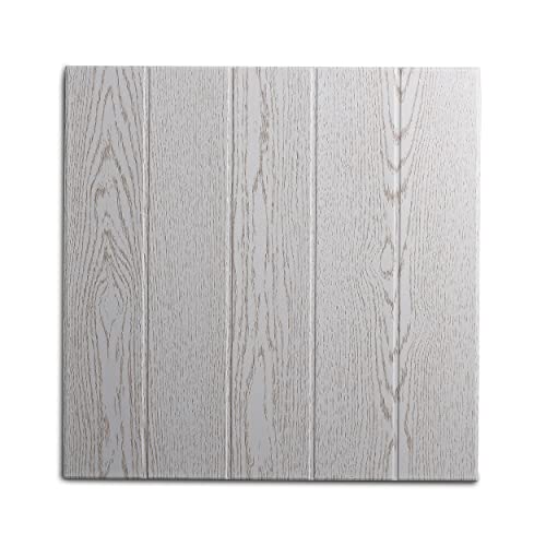 Decosa Deckenplatten ATHEN in Esche weiß Dekor - 160 Platten = 40 m2 - Deckenpaneele in Holz Optik - Decken Paneele aus Styropor - 50 x 50 cm von Decosa