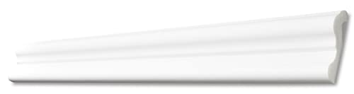 DECOSA Flachprofil F70 - Edle Stuckleiste in Weiß - 5 Leisten à 2 m Länge = 10 m - Zierleiste aus Styropor 70 mm - Für Decke oder Wand von Decosa