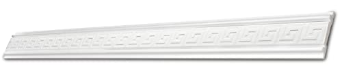 DECOSA Flachprofil Melanie (FP48.1) - Edle Stuckleiste in Weiß - 5 Leisten à 2 m Länge = 10 m - Zierleiste aus Styropor 48 mm - Für Decke oder Wand von Decosa
