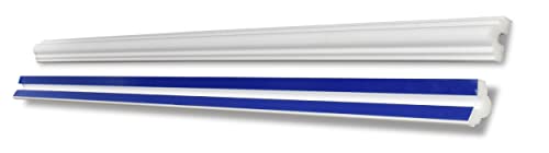 DECOSA Flachprofil SKFP25 REBECCA - 5 Leisten à 1,5 m Länge = 7,5 m - Edle Wandleiste in Weiß - Zierleiste aus Styropor 25 mm - Selbstklebende Flachleiste von Decosa