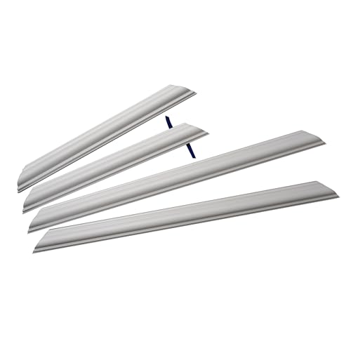 Decosa Wandkassetten Set SKFP40 Rike - 4 Sets à 2 Leisten à 60 cm und 2 Leisten à 40 cm - Selbstklebende Wandleiste in Weiß - Wandelement aus Styropor von Decosa