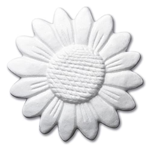 DECOSA Wandtattoo Sunflower in weiß - Ø 140 mm - 5 Beutel à 2 Tattoos - Wanddeko in 3D Optik - Wandaufkleber aus Styropor von Decosa