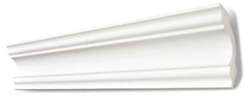 Decosa Deckenleiste A80 Stefanie - Edle Stuckleiste in Weiß - 1 Leiste à 2 m Länge = 2 m - Zierleiste aus Styropor 80 x 80 mm - Für Decke oder Wand von Decosa