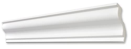 DECOSA Zierprofil S100 SYLVIA - Edle Stuckleiste in Weiß - 30 Leisten à 2 m Länge = 60 m - Zierleiste aus Styropor 70 x 70 mm - Für Decke oder Wand von Decosa