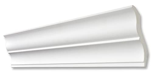 DECOSA Zierprofil S110 SVENJA - Edle Stuckleiste in Weiß - 5 Leiste à 2 m Länge = 10 m - Zierleiste aus Styropor 95 x 95 mm - Für Decke oder Wand von Decosa