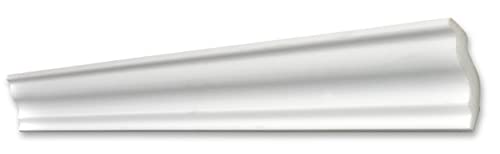 Decosa Deckenleiste S50 Sophie - Edle Stuckleiste in Weiß - 30 Leisten à 2 m Länge = 60 m - Zierleiste aus Styropor 40 x 45 mm - Für Decke oder Wand von Decosa