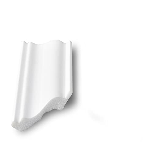 Decosa Leistenstück für Innenecke Deckenleiste C80 Serena - 2 Leisten à ca. 20 cm Länge ergeben 1 Ecke - 4er Set - Zierleiste aus Styropor 70 x 75 mm - Für Decke und Wand von Decosa