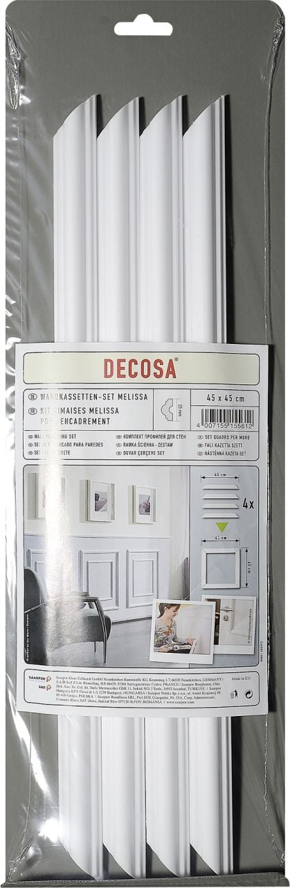 Decosa Wandkassettenset Melissa, 4-teilig, 45 x 45 cm von Decosa
