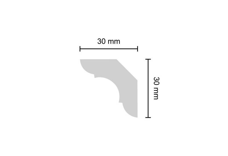 Decosa Zierleiste Decosa Deckenleiste A40 (Simone), 30 x 30 mm, Länge: 2 m, Kleben, Polystyrol (Styropor), 4-St., Zugeschnittene Innenecke von Decosa