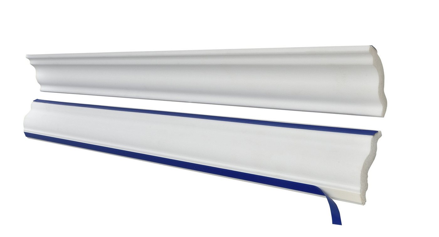 Decosa Zierleiste Decosa Deckenleiste SKS50 (Ricarda), selbstklebend, 40 x 45 x 1500 mm, Selbstklebend, Polystyrol (Styropor), 5-St., Selbstklebend von Decosa