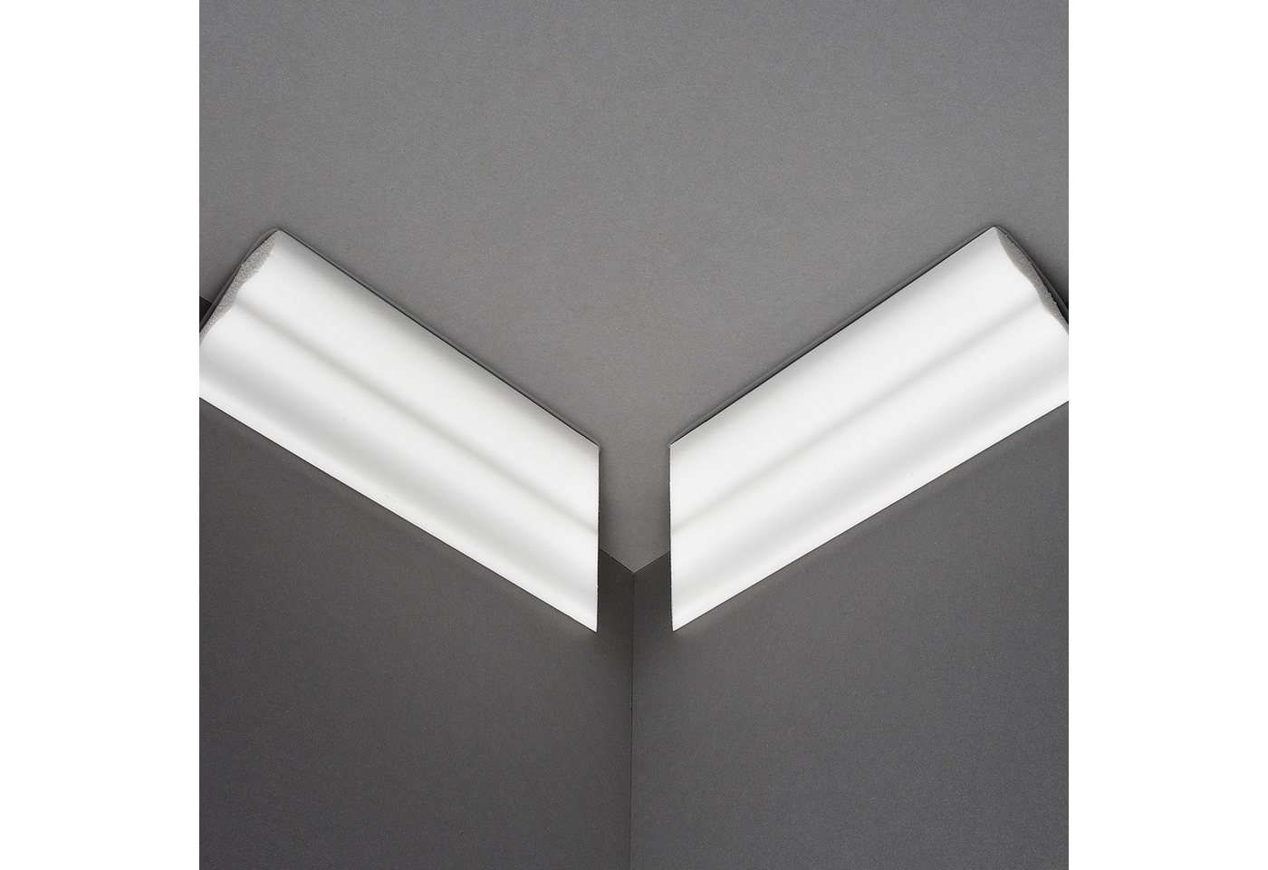 Decosa Zierleiste Decosa Deckenleiste D50 (Silvana), 40 x 50 mm, Länge: 2 m, Kleben, Polystyrol (Styropor), 4-St., Zugeschnittene Innenecke von Decosa