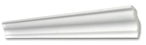 DECOSA Zierprofil S50 SOPHIE - Edle Stuckleiste in Weiß - 10 Leisten à 2 m Länge = 20 m - Zierleiste aus Styropor 40 x 45 mm - Für Decke oder Wand von Decosa