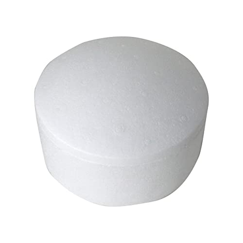 Decosa runde Box aus Styropor in weiß - Bastelbedarf - Schmuckschatulle - Außenmaß: Ø 15 cm, Höhe: 8 cm von Decosa