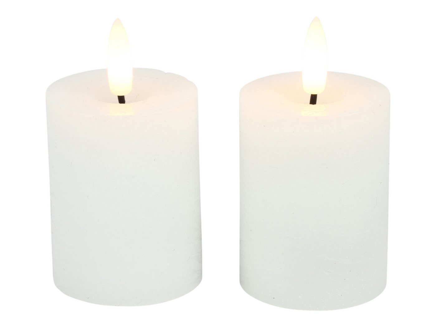 Countryfield LED-Kerze (Set, 2-tlg), weiß 3D-Flamme 6/18h Timer 5x9,5cm von Countryfield