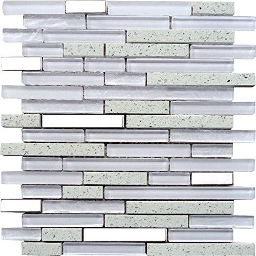 DEC-47389AFOSMF Mosaik aus Glas und Quarz, Weiß, 8 mm, 27,5 x 30 cm DEC-47389AFOSMF Mosaik aus Glas und Quarz, Weiß, 8 mm, 27,5 x 30 cm von Decostyle