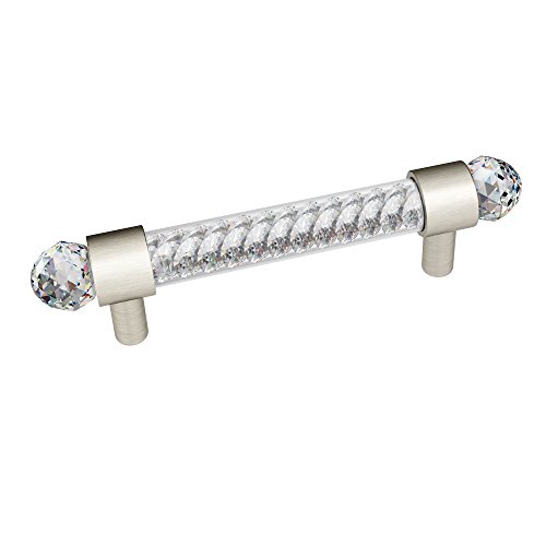 Decostyle massiv Swarovski Elements Pull Tür Schrank Schublade Griff, Messing, Silberfarben matt, 25 x 2 x 4 cm Decostyle massiv Swarovski Elements Pull Tür Schrank Schublade Griff, Messing, Silberfarben matt, 25 x 2 x 4 cm von Decostyle