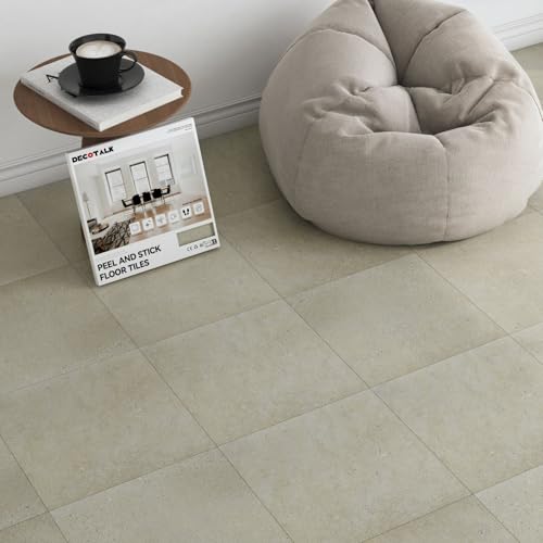 Decotalk Bodenbelag Selbstklebend Hellgrau Granitoptik PVC Bodenbelag 30X30cm /30 Stück Vinylboden Selbstklebend Wasserdichte Klebevinyl Langlebig Vielseitig Einsetzbar für Wohnzimmer Büros von Decotalk