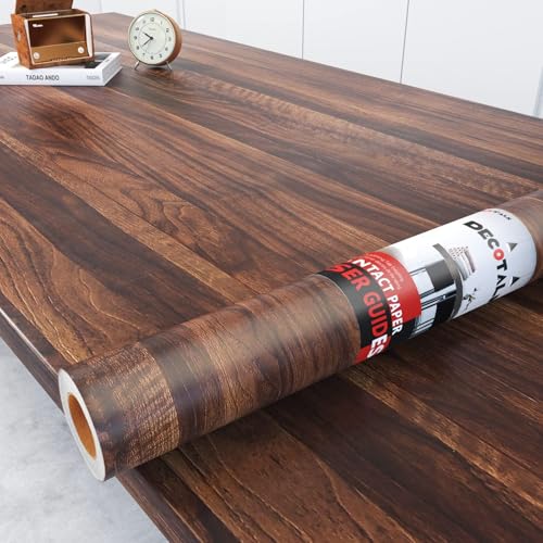 Decotalk 60X300cm Holztapete Braun Klebefolie Selbstklebend Holzmaserung Möbelfolie Holz Holzoptik Tapete Wandverkleidung Selbstklebend für Wand Kommode Schrank Tisch Zimmer Küchen Hintergrund von Decotalk