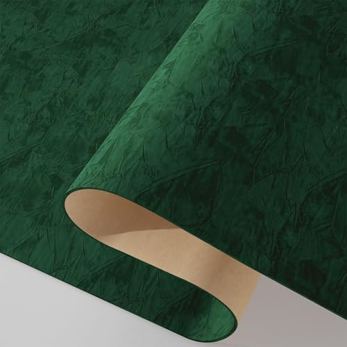 Decotalk Selbstklebende Tapete Samtstoff Grün 40X300cm Samt Wandtapete Selbstklebende Filzfolie Stoffoptik Dunkelrot Möbelfolie Selbstklebend Samtstoff Wandtapete fur Schlafzimmer Wand Wohnzimmer von Decotalk