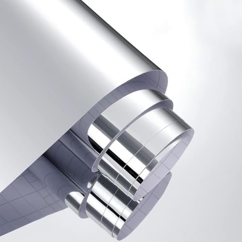 Decotalk Spiegelfolie Selbstklebend Möbelfolie 60x300cm Klebespiegel Flexibel Spiegel Vinylfolie Spiegelfolie Wasserdicht Klebespiegel Für Wand Schrank Klebefolie Spiegelimitation Folie von Decotalk