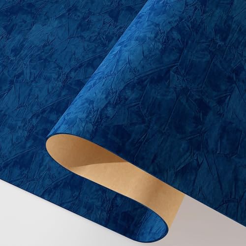 Decotalk Tapete Samtstoff Dunkelblau 40X300cm Selbstklebende Filzfolie Stoffoptik Blau Möbelfolie Selbstklebend Samtstoff Wandtapete fur Schlafzimmer Wand Wohnzimmer Samt Schmuckschatulle Regal von Decotalk