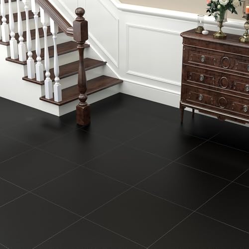 Decotalk Vinylboden Selbstklebend PVC Bodenbelag Schwarz 30X30cm /30 Stück Bodenbelag Selbstklebend Langlebige Holzmaserung Dielen Wasserdicht Rutschfeste Bodenfliesen für Schlafzimmer Wohnzimmer von Decotalk