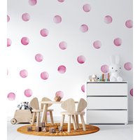 45x Pastell Aquarell Polka Dot Wandaufkleber Für Kinder, Sticker Set Kinderzimmer, Baby Tiere, Wandsticker, Wanddeko von DecotiaWallDecals