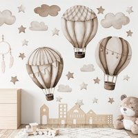 Große Wandtattoos Luftballons - Ballon, Luftschiff Aquarell Wandaufkleber Fürs Kinderzimmer, Wandsticker, Wand Dekor von DecotiaWallDecals