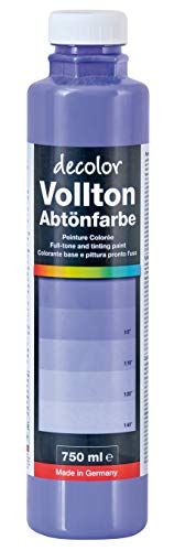 decotric Decolor Bunte Wandfarbe Flieder - 750 ml I Dispersionsfarbe für dekorative Anstriche und wasserbasierten Materialien I Hohe Farbkraft & Ergiebigkeit von decotric