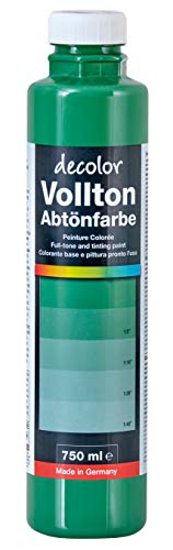 decotric Decolor Bunte Abtönfarbe Laubgrün - 750 ml I Dispersionsfarbe für dekorative Anstriche und wasserbasierten Materialien I Hohe Farbkraft & Ergiebigkeit von decotric