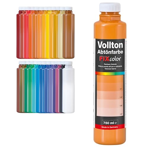 decotric Decolor Bunte Abtönfarbe Orange - 750 ml I Dispersionsfarbe für dekorative Anstriche und wasserbasierten Materialien I Hohe Farbkraft & Ergiebigkeit von decotric