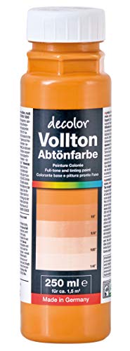 decotric Decolor Bunte Abtönfarbe Terrakotta - 250 ml I Dispersionsfarbe für dekorative Anstriche und wasserbasierten Materialien I Hohe Farbkraft & Ergiebigkeit von decotric